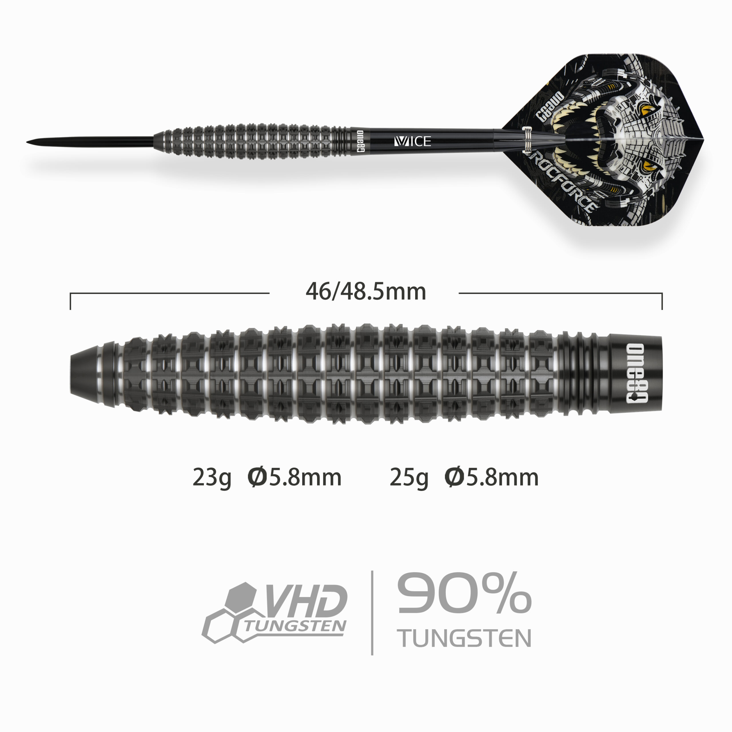 ONE80 Crocforce CF4 90% - Steeldarts – Bild 2