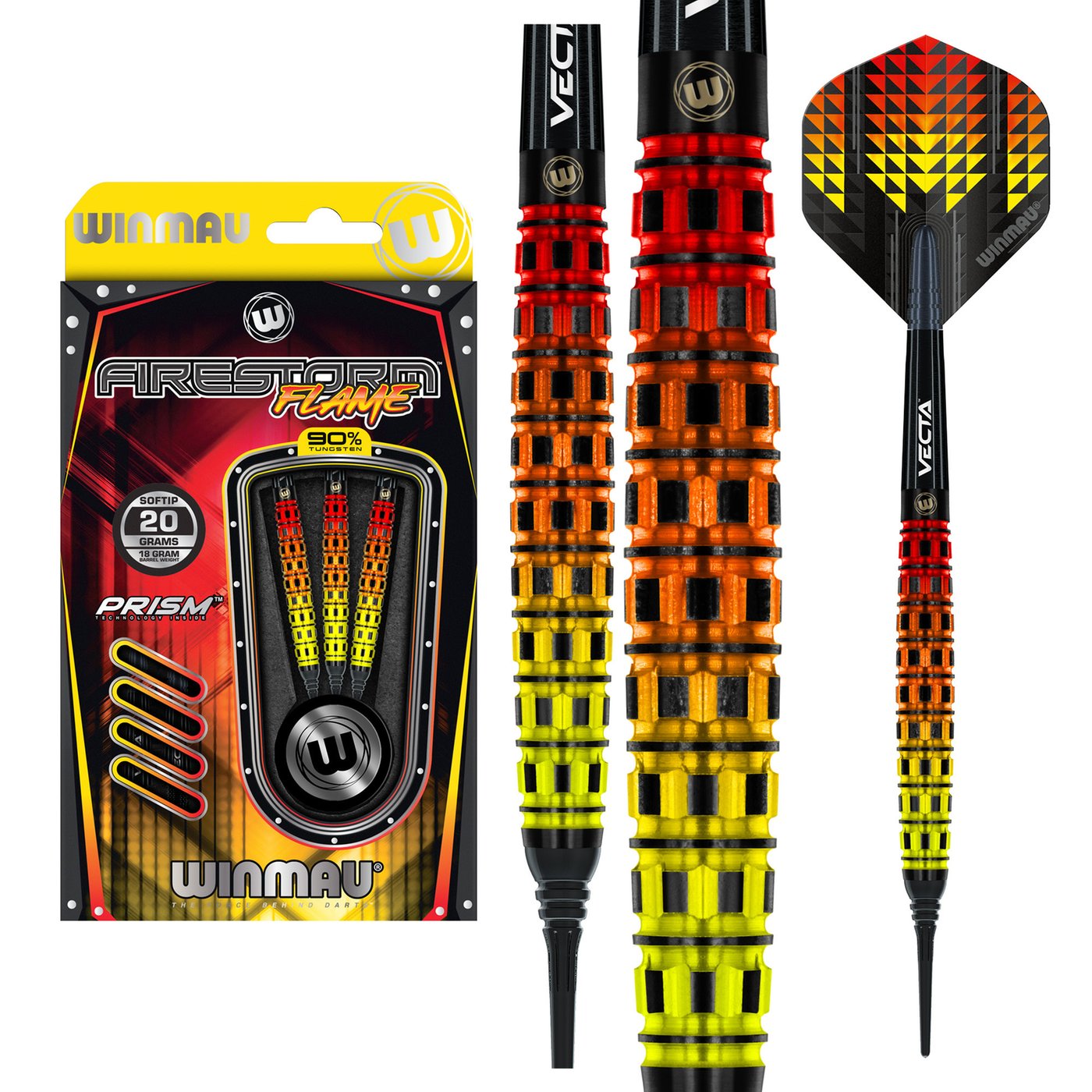 Winmau Firestorm Flame Torpedo 90% - Softdarts