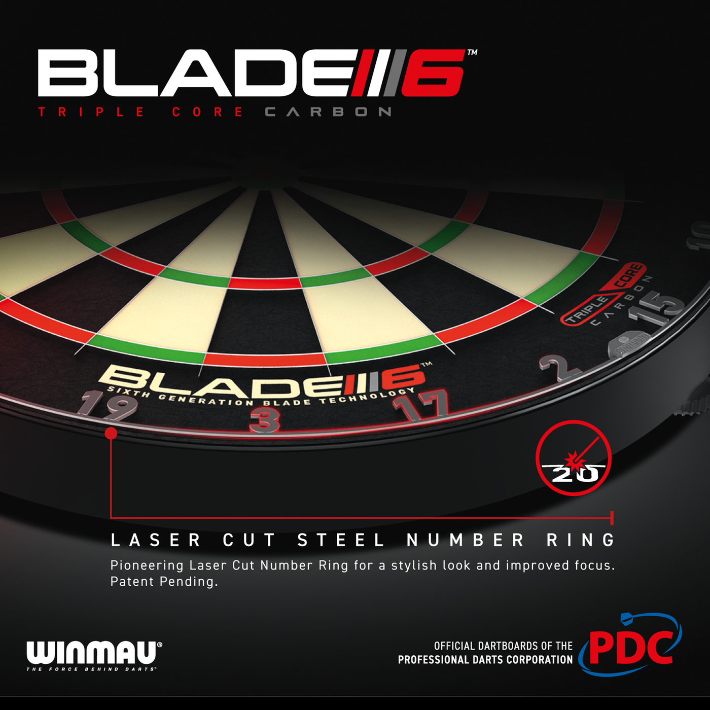 Winmau Blade X Triple Core - PDC - Premium-Dartscheibe – Bild 5
