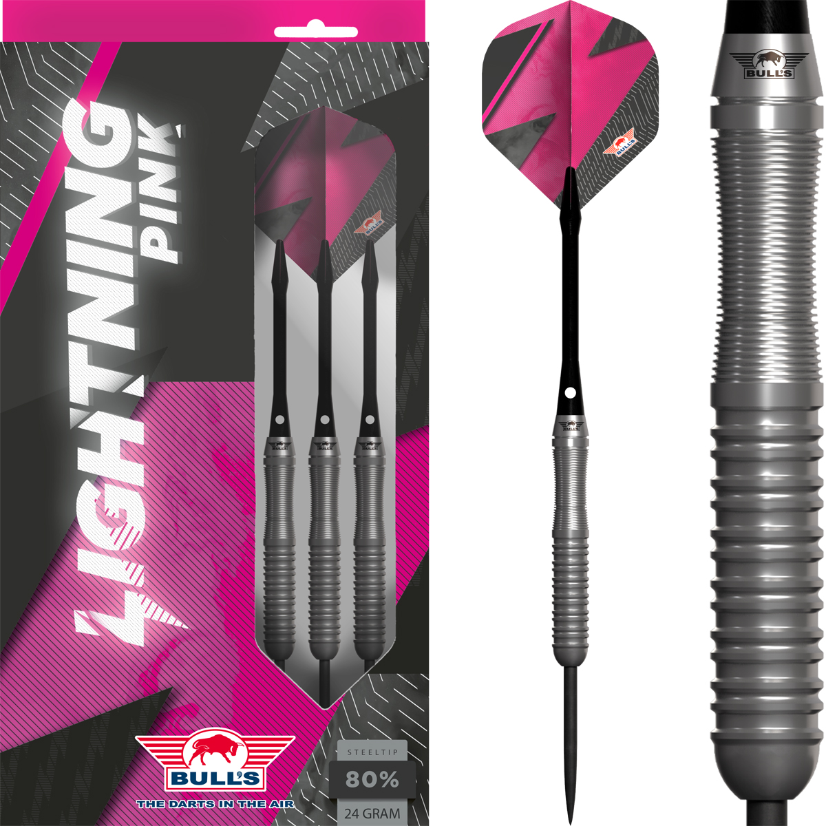 Bull's Lightning Pink 80% - Steeldarts