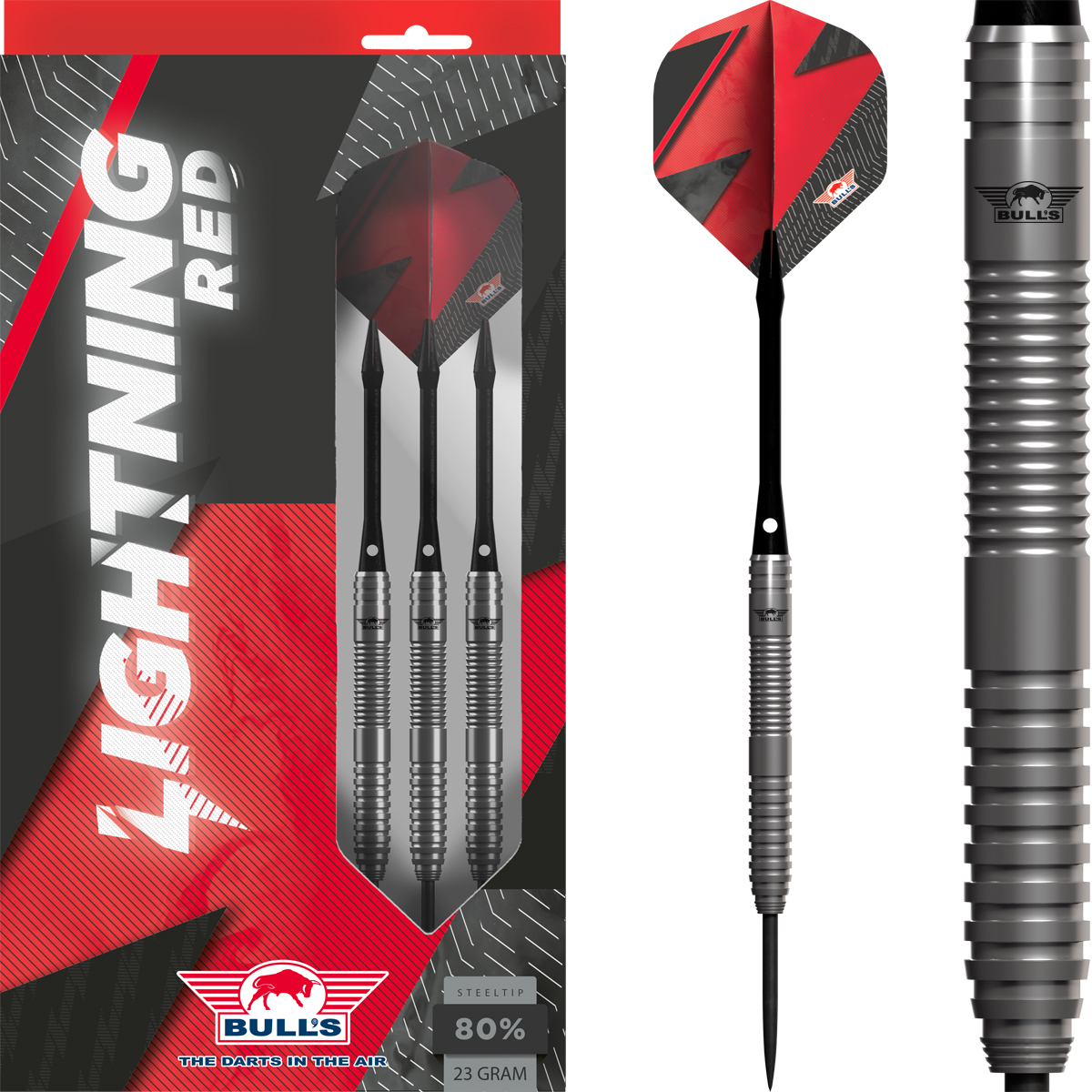 Bull's Lightning Red 80% - Steeldarts