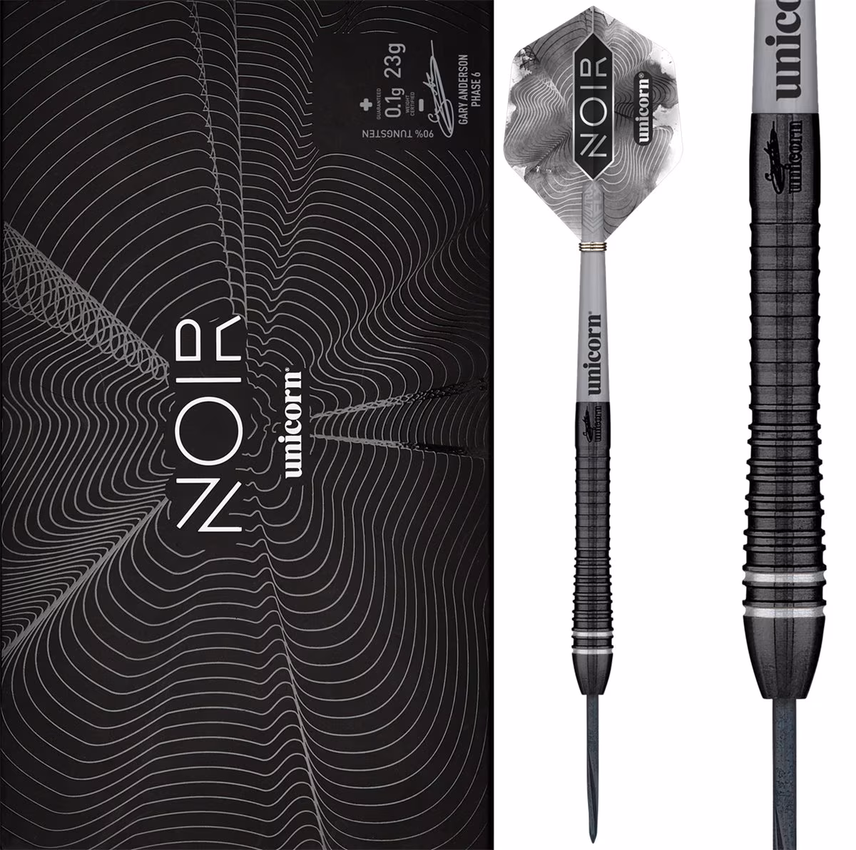 Unicorn Gary Anderson Noir Phase 6 90% - Steeldarts