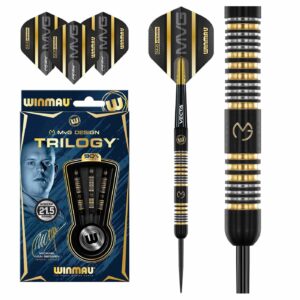 Winmau Michael van Gerwen Trilogy 90% Steeldarts mit goldenen Ringen.