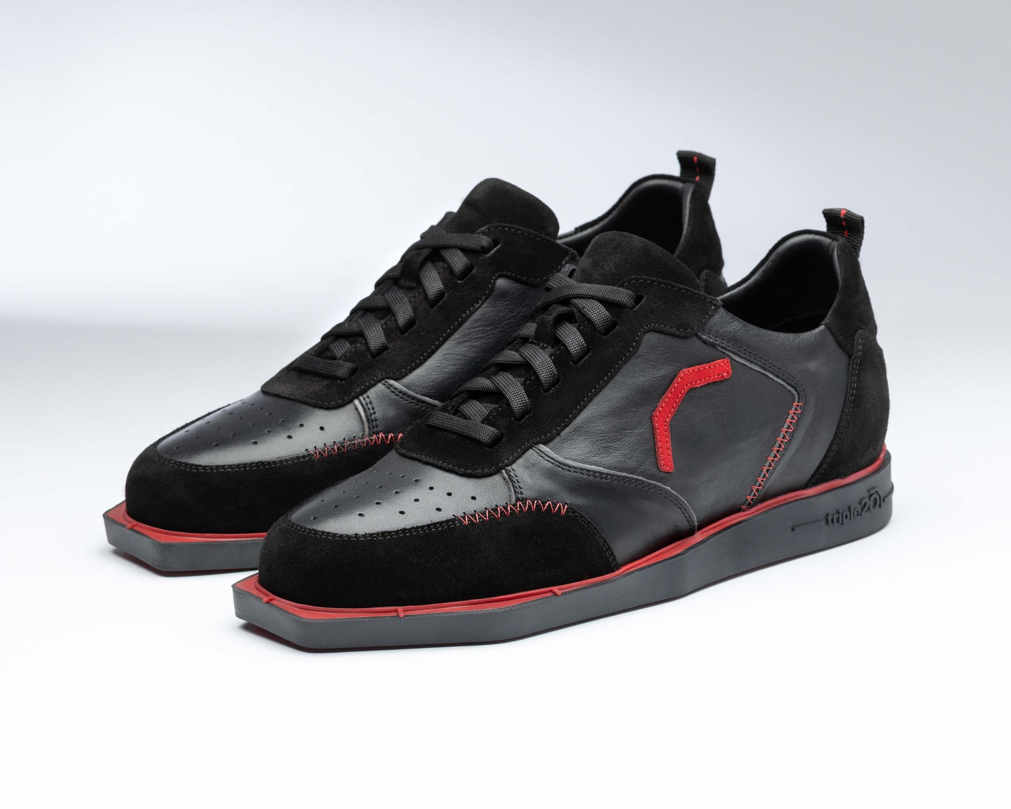 Triple20 Dartschuhe Leder - Schwarz/Rot – Bild 6