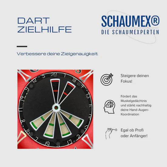 Dart Zielhilfe mit Zielscheibe und Zielmarkierungen für Präzisionstraining.