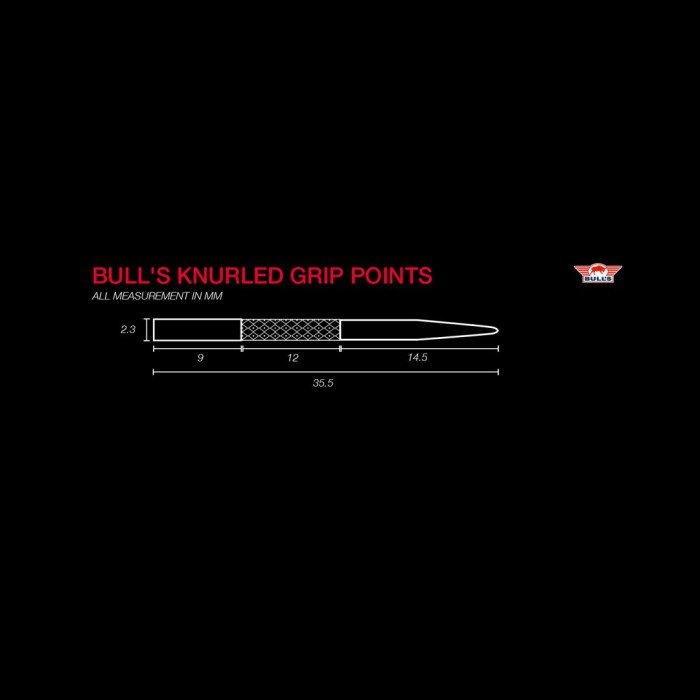 Bull's Knurled Grip Points Black - 35mm – Bild 2