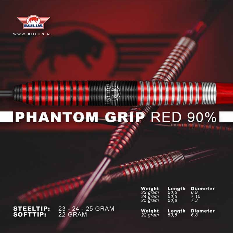Bull's Phantom Grip 90% - Steeldarts 24g